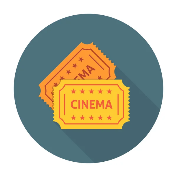 Billet de cinéma icône plate — Image vectorielle