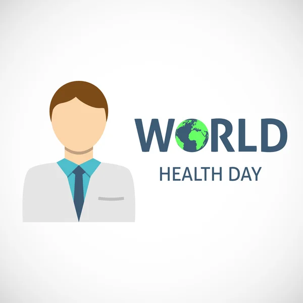 Världen hälsa dag koncept med läkare — Stock vektor