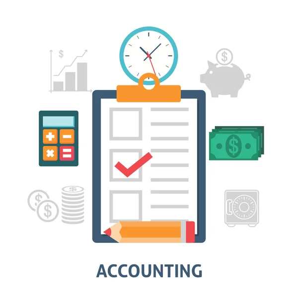 Accounting concept icons flat — Stock Vector