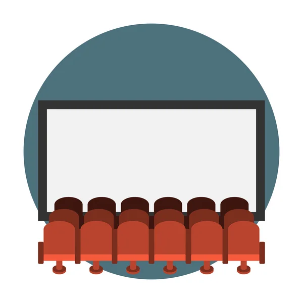 Salão de cinema ícone plano — Vetor de Stock
