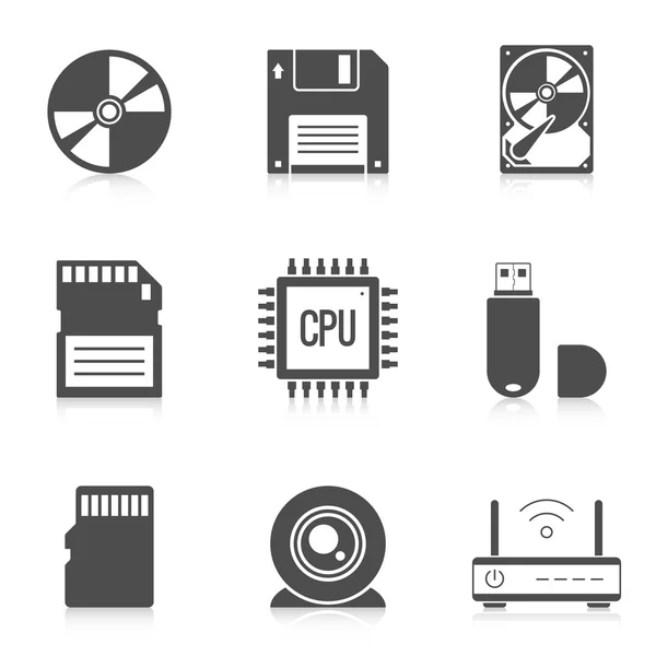 Icone dei dati di archiviazione digitale — Vettoriale Stock