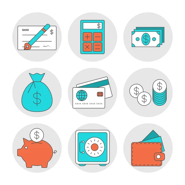 Finance outline icons — Stock Vector