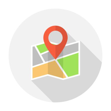 Katlanmış harita noktası işaretçisi ile