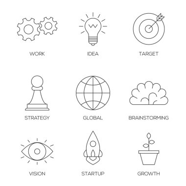 İş yaratıcı süreç ikonları/simgeleri