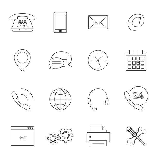 Contact us outline icons — Stock Vector