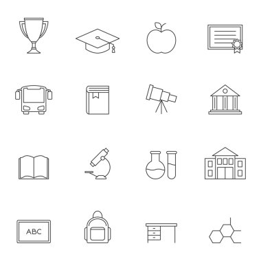 Okul eğitim anahat simgeleri vol 3