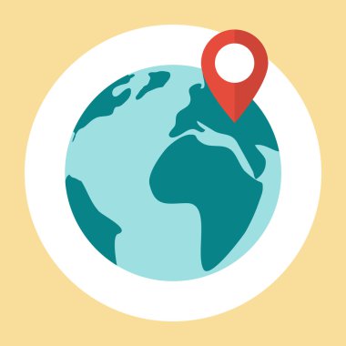 Düz planet Earth simgesini