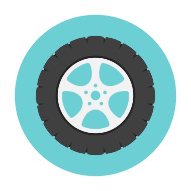 Araba tekerlek düz simgesi