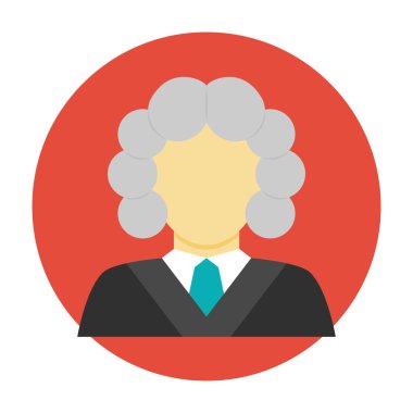 Yargıç avatar düz simgesi