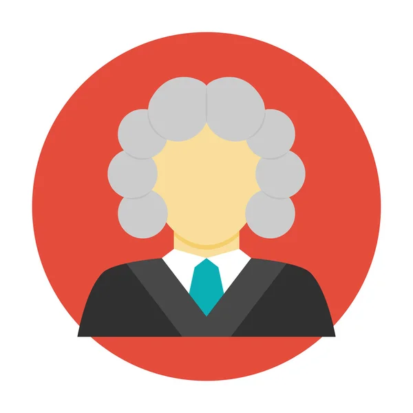 Judge avatar flat icon — Stock Vector