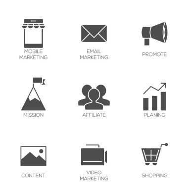 İş pazarlama ikonları/simgeleri
