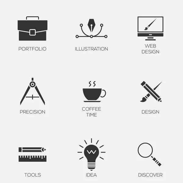 Icone di design creativo — Vettoriale Stock