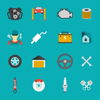 Otomatik hizmet simgeler düz ayarlamak