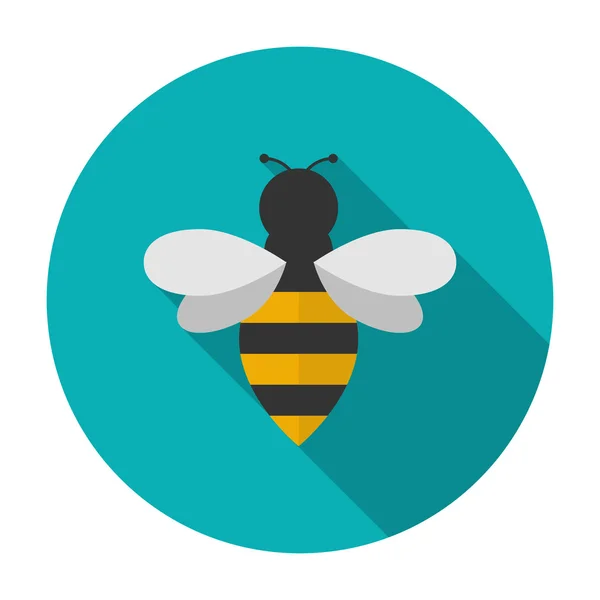 Icono de abeja plana — Vector de stock