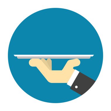 Garson el holding tepsi