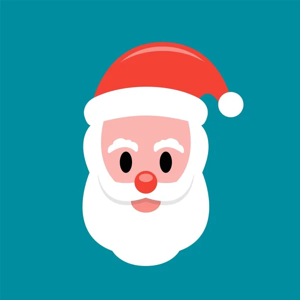 Santa Claus twarz płaska ikona — Wektor stockowy