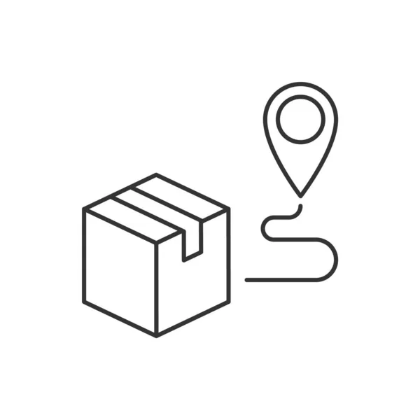 Icona del profilo di consegna del pacchetto su sfondo bianco — Vettoriale Stock