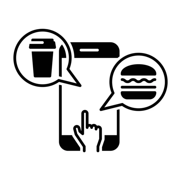 Ordem de comida ícone preto no fundo branco —  Vetores de Stock