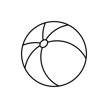 Beyaz arkaplanda plaj topu doğrusal simgesi