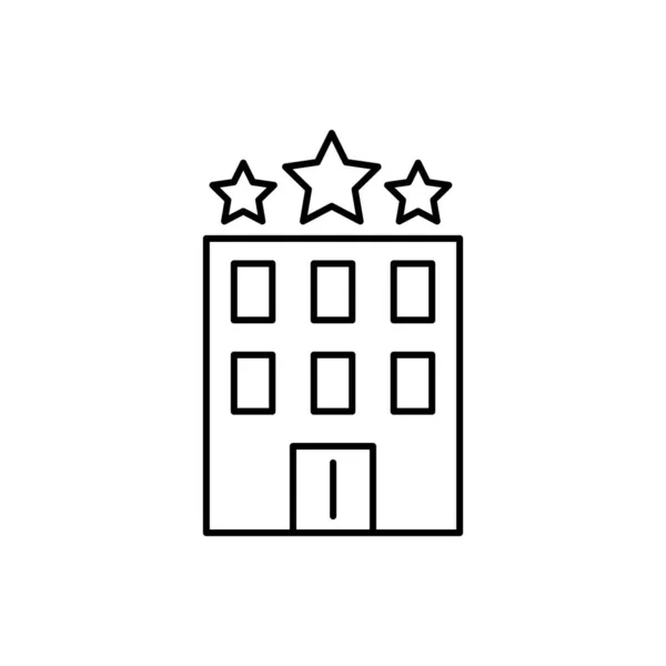 Icono lineal del hotel sobre fondo blanco. Ilustración vectorial — Vector de stock