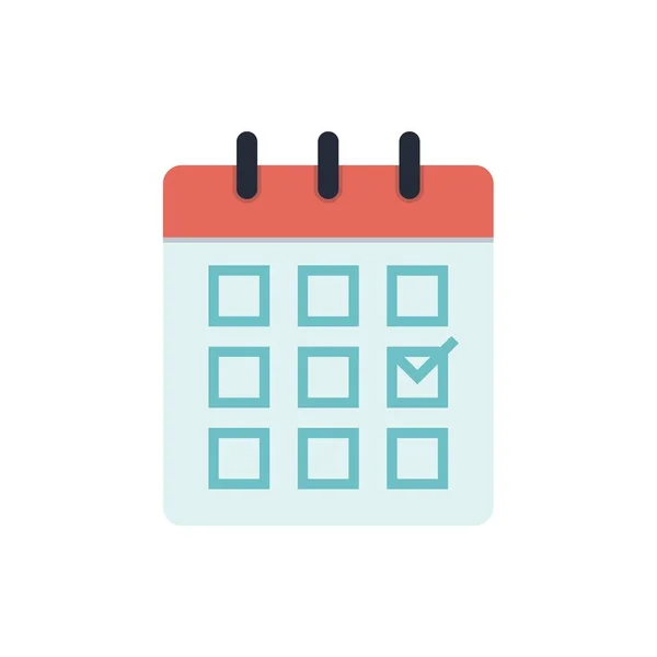 Kalender platt ikon på vit bakgrund. Vektorillustration — Stock vektor