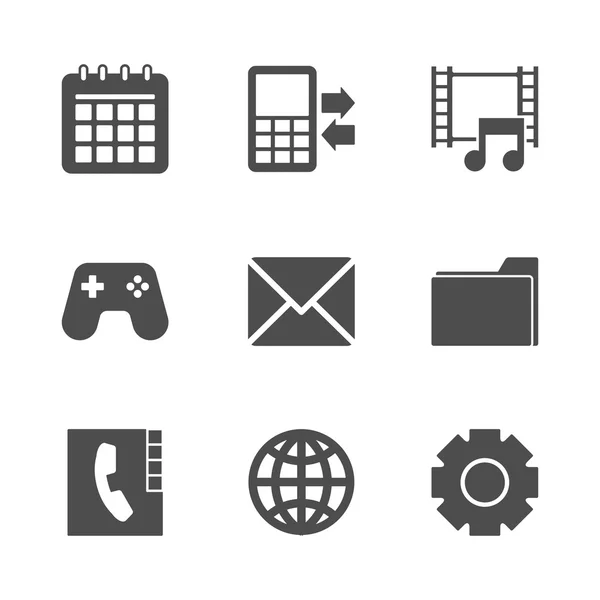 Telefon menüsü Icons Set — Stok Vektör