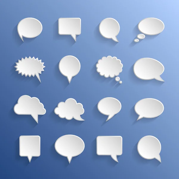 Paper Speech Bubbles — Stock Vector