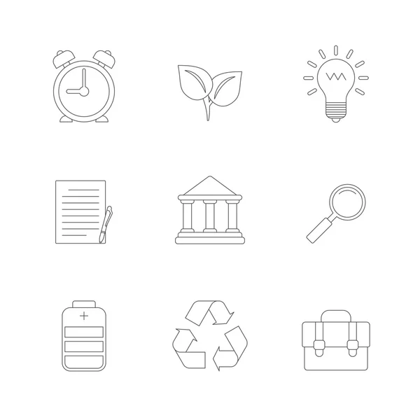 Flat Line Icons Set — Stock Vector