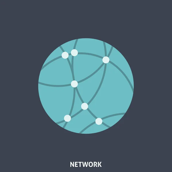 Network Flat Icon — Stock Vector