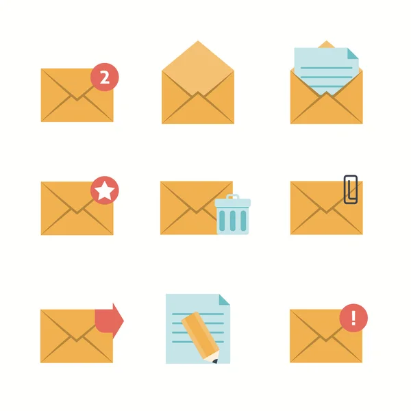 Message Icons Flat — Stock Vector