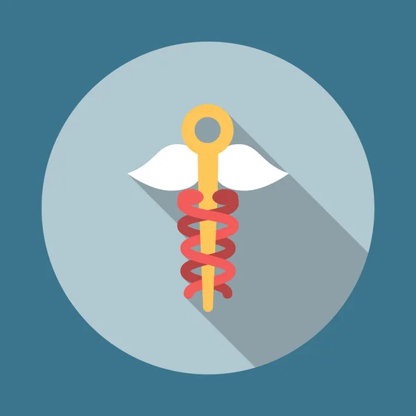 Caduceus-Symbol flach — Stockvektor