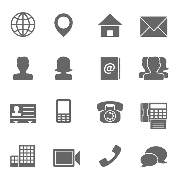 Contact Icons Set — Stock Vector