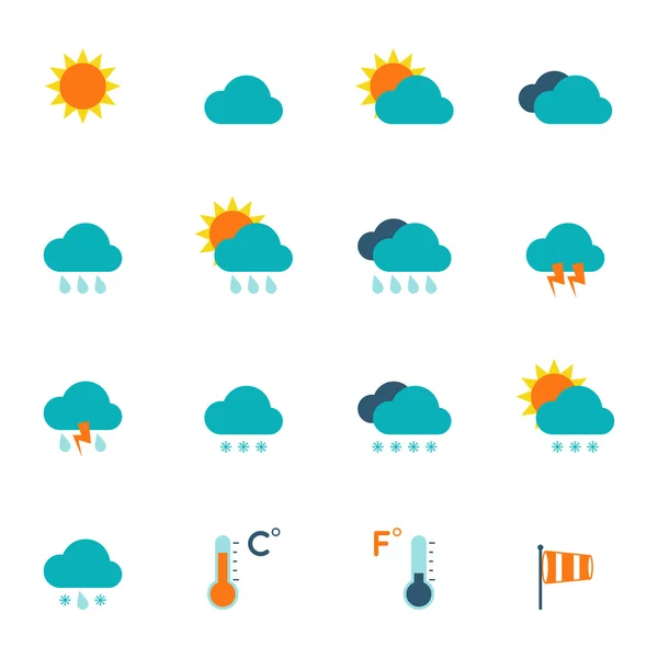 Weather Icons Flat — Stock Vector