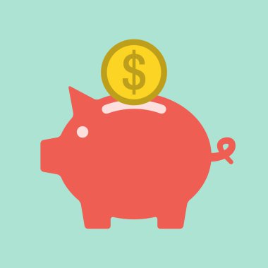 Kumbara simgesi düz