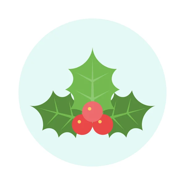 Kerstmis holly pictogram — Stockvector