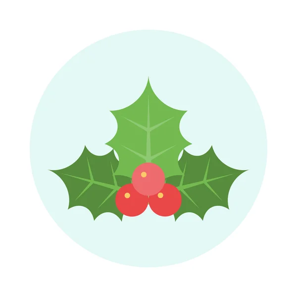 Icône Holly Noël — Image vectorielle