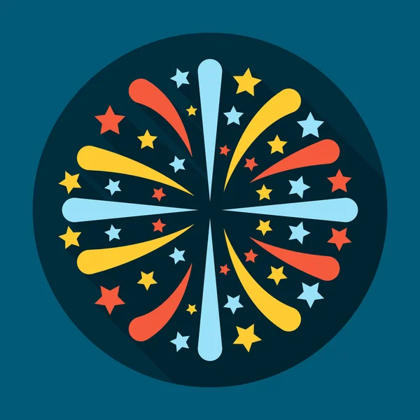 Fireworks Icon Flat — Stock Vector