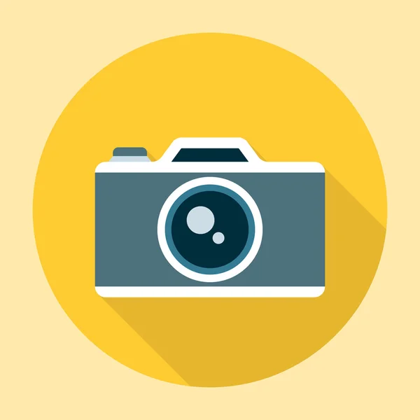 Icona della fotocamera piatta Vettoriali Stock Royalty Free