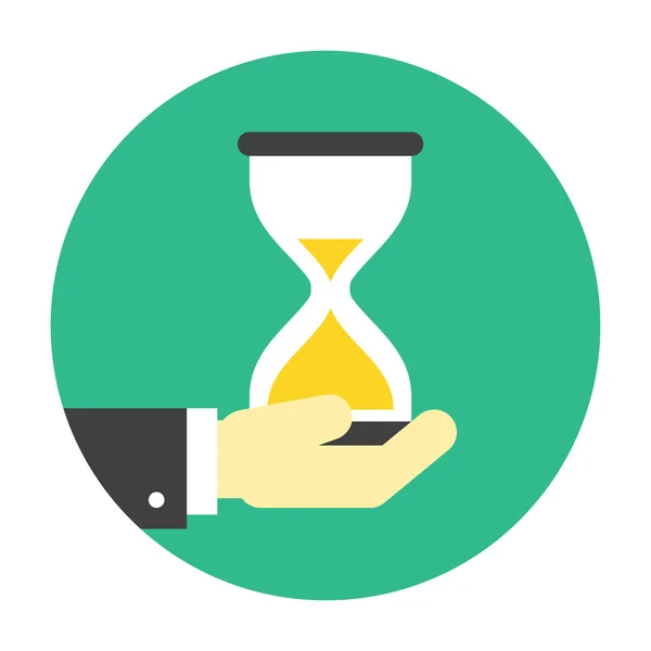 Hourglass on hand icon — Stock Vector