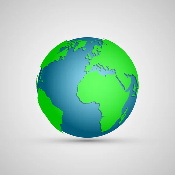 Икона "Глобус" с картой континентов — стоковый вектор