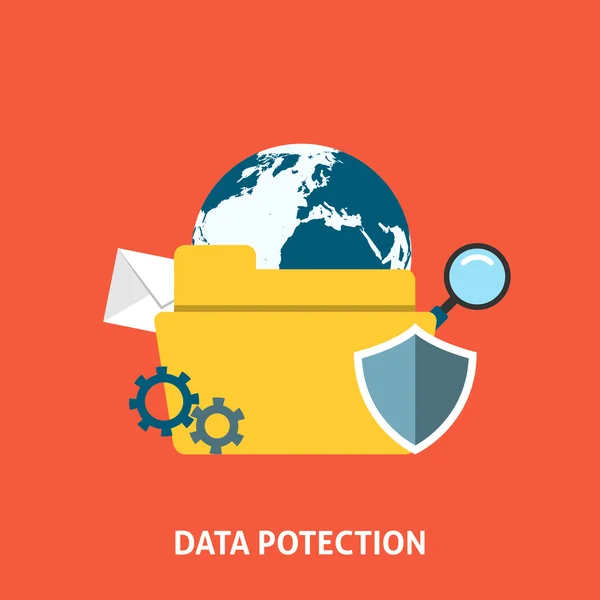 Conceito de proteção de dados — Vetor de Stock