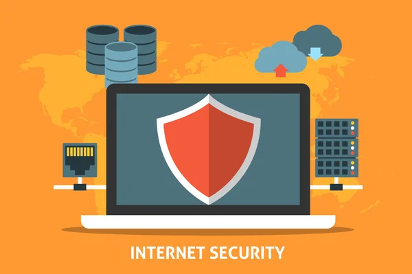 Концепція безпеки Інтернету — стоковий вектор