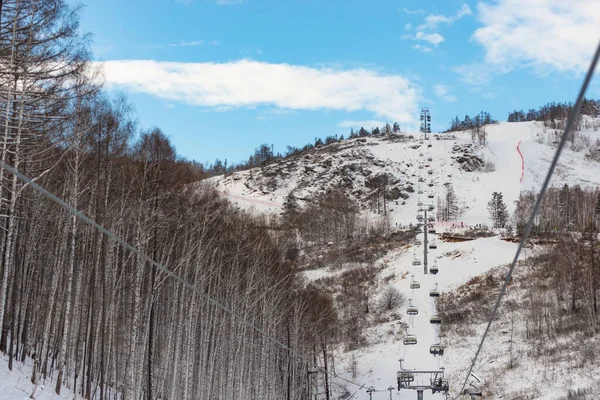 Skilift für Skifahrer — Stockfoto