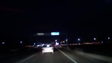 Stavropol bölgesi. - Rusya. Aralık 2020. Gece vakti Stavropol Bölgesi 'nden geçecek.