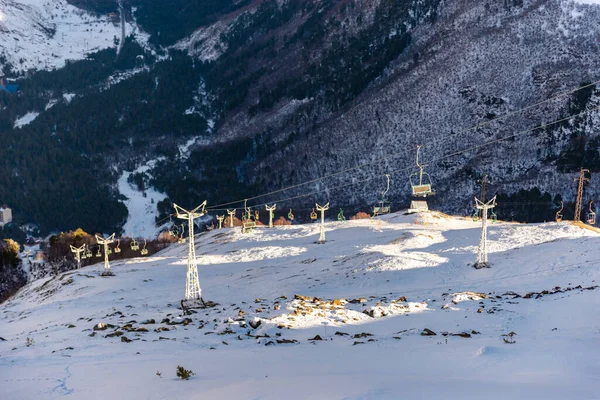 Der Alte Sessellift Auf Den Cheget Einzelsessellift Und Berg Hintergrund — Stockfoto