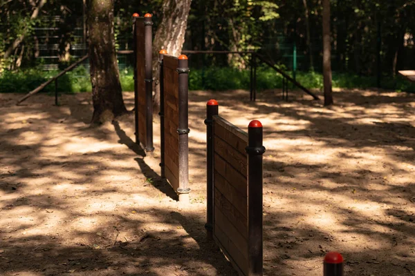 Aire Jeux Pour Chiens Dans Forêt Diverses Machines Dressage Chiens — Photo