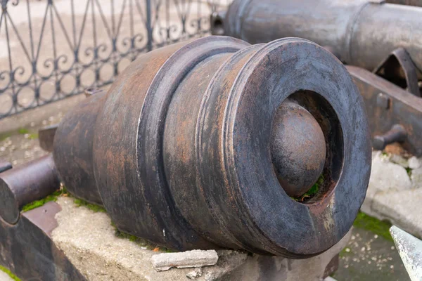 Old Ship Cannon Mounted Howitzer Core Barrel Gun — Stok fotoğraf