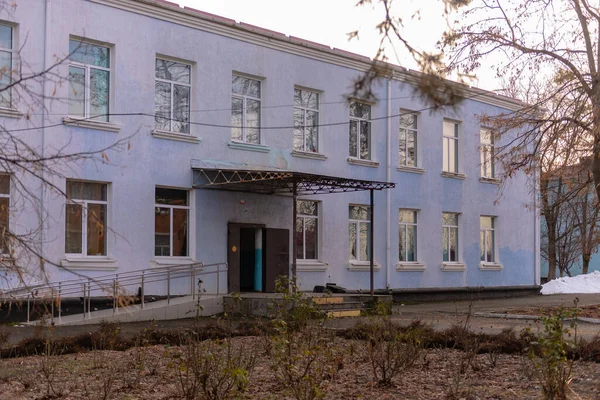 Khanskaya Faluja Oroszország 2020 Tél Maikop Műszaki Iskola Iskola Egyik — Stock Fotó
