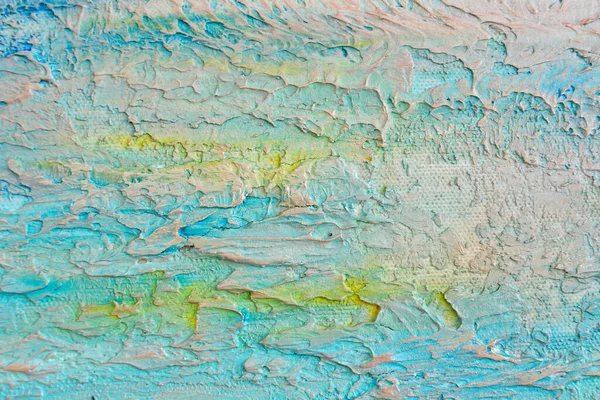 Fragment of an abstract painting of a gentle blue color with texture.