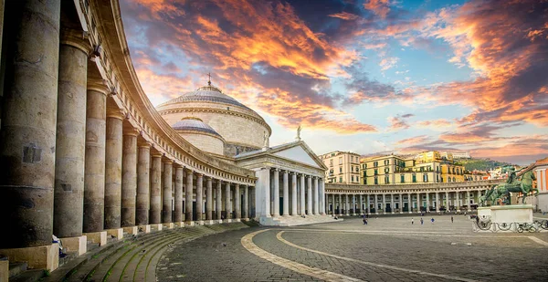 Plebiscito Plein Piazza Del Plebiscito Napels Italië Napoli Stad Belangrijkste — Stockfoto